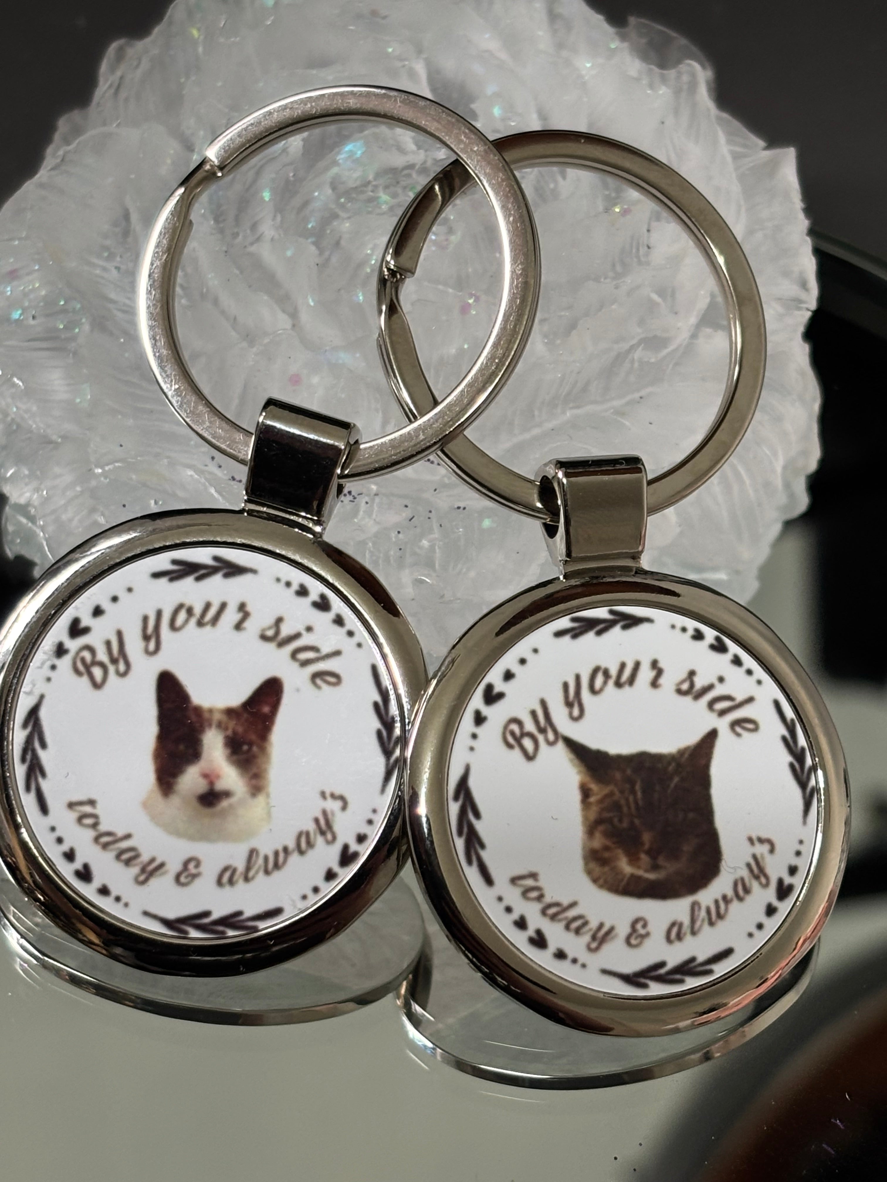 Stainless steel Memorial keyrings pet / loved one always by my side