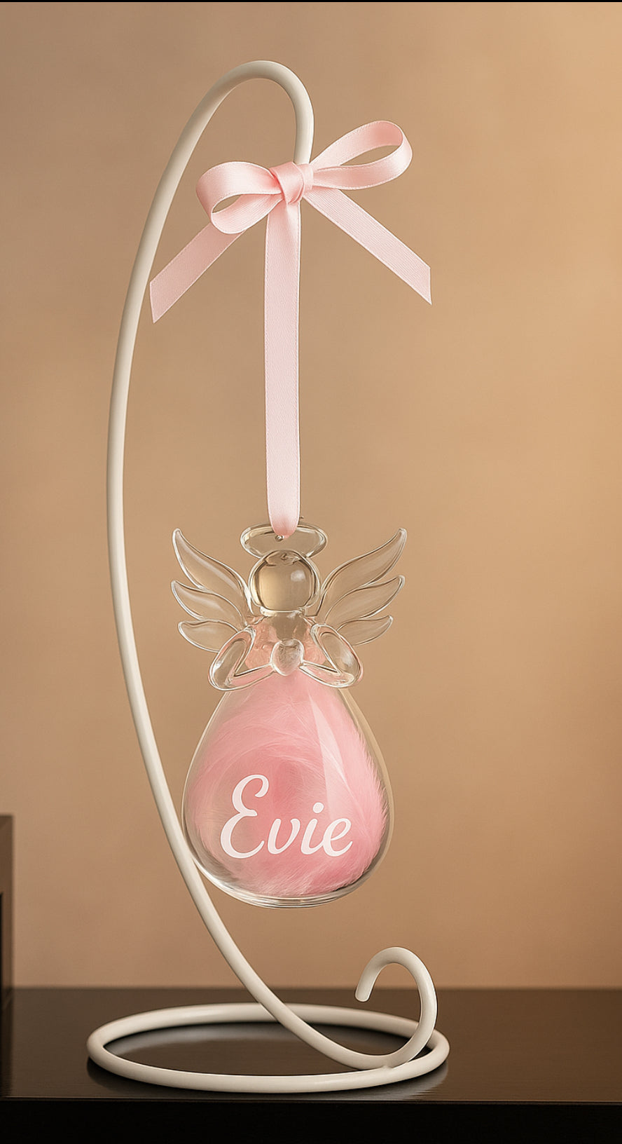 Personalised Glass angel with stand beautiful keepsake gift