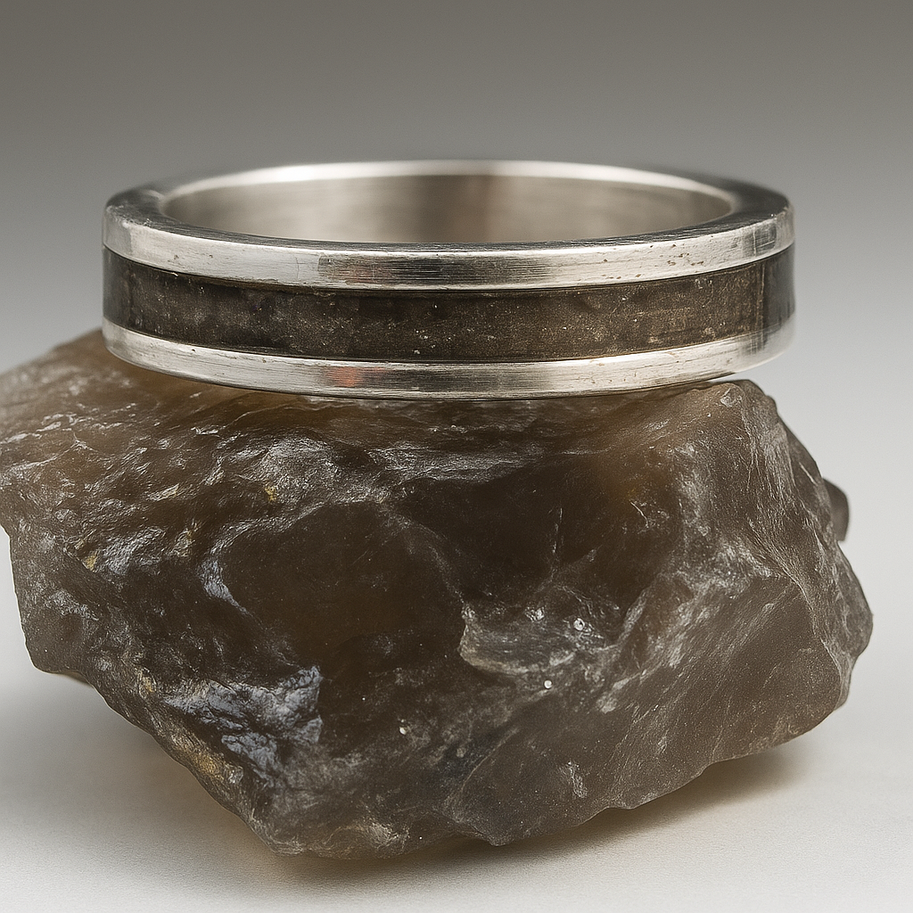 Solid Sterling silver narrow channel ring suitable for ashes memorial keepsake