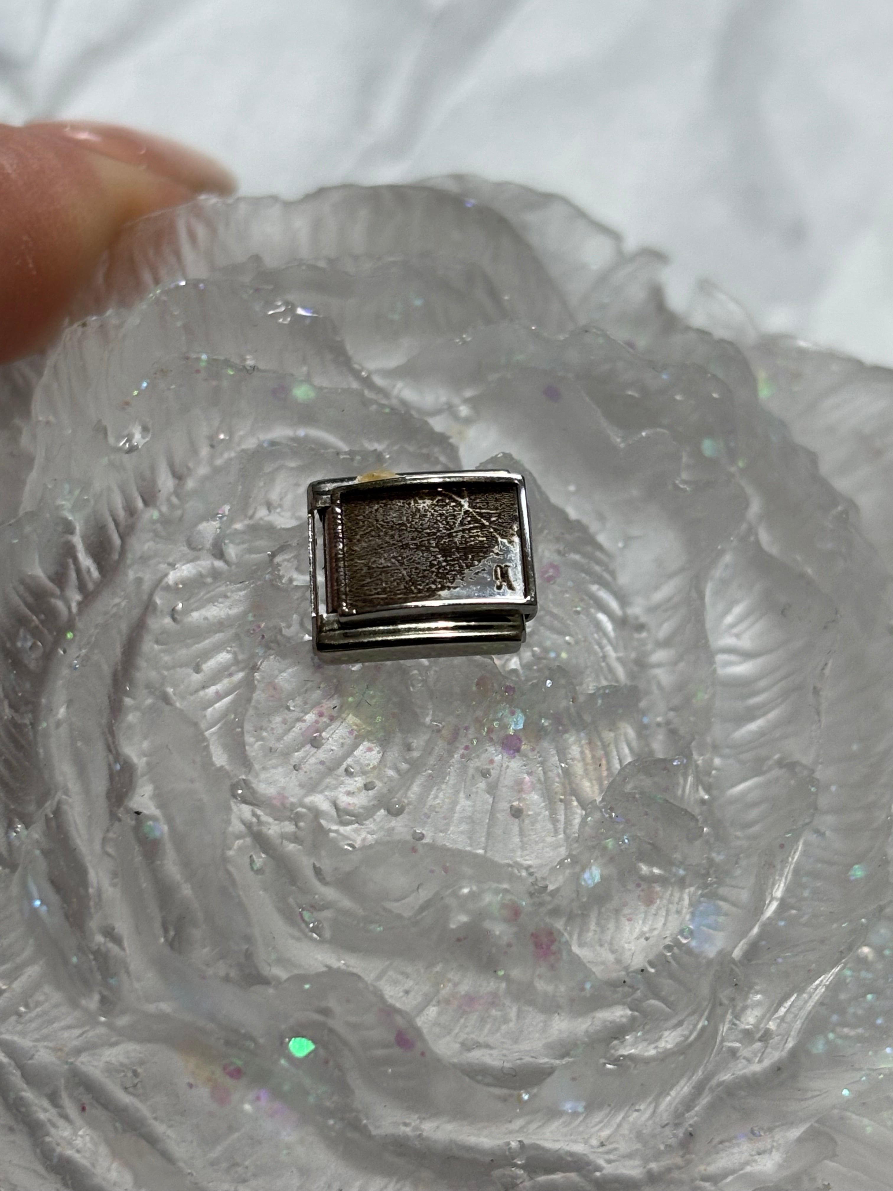 Stainless steel charm fits nomination finger prints handwriting & more