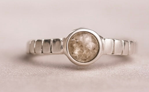 Sterling silver Elegant bobble ring ashes hair breastmilk memorial gift keepsake