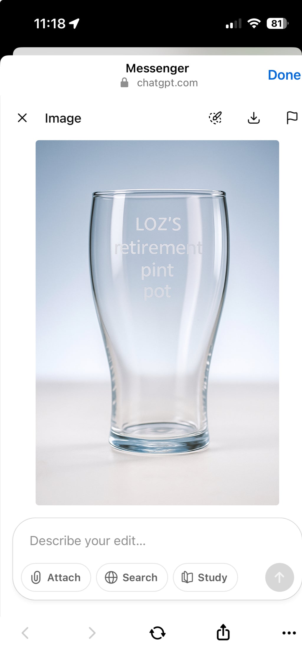 Engraved personalised pint pot birthday Christmas valentine gift