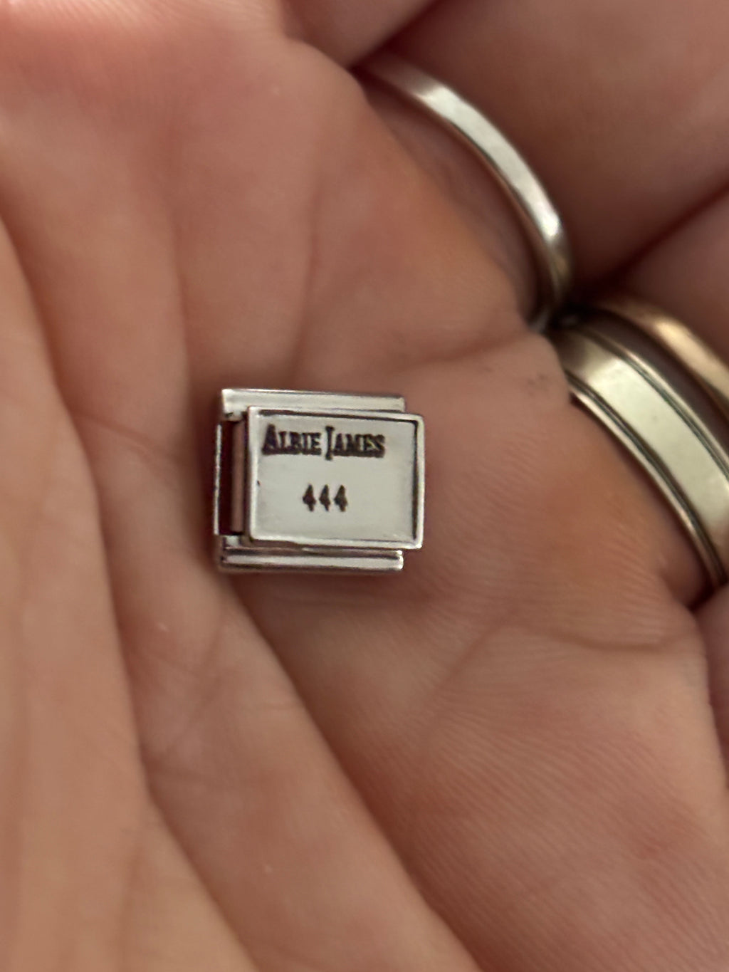 Stainless steel charm fits nomination finger prints handwriting & more