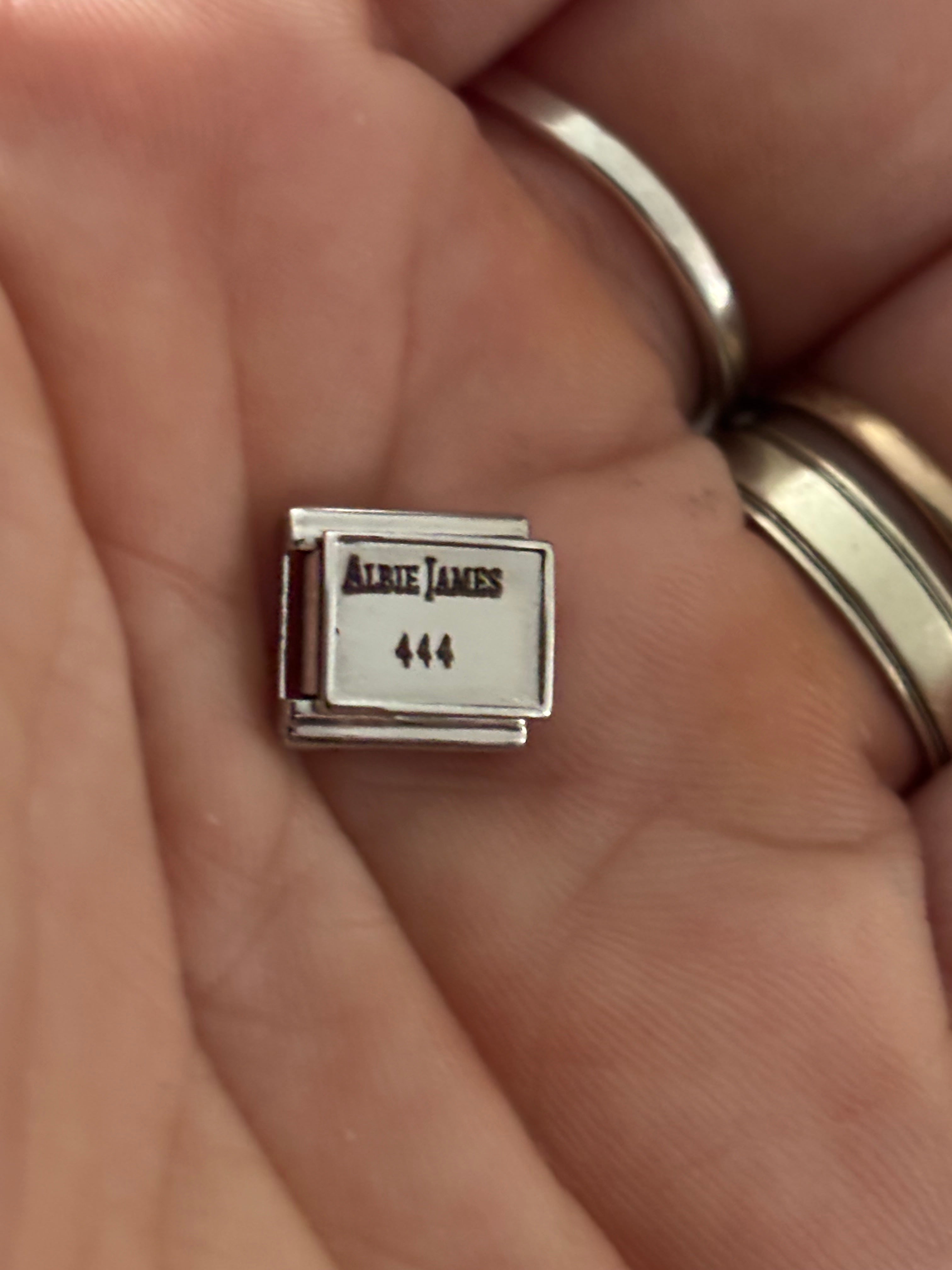 Stainless steel charm fits nomination finger prints handwriting & more