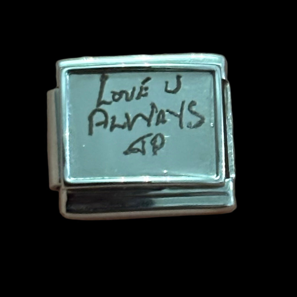 Stainless steel charm fits nomination finger prints handwriting & more