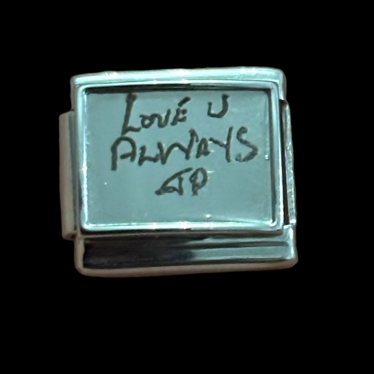 Stainless steel charm fits nomination finger prints handwriting & more