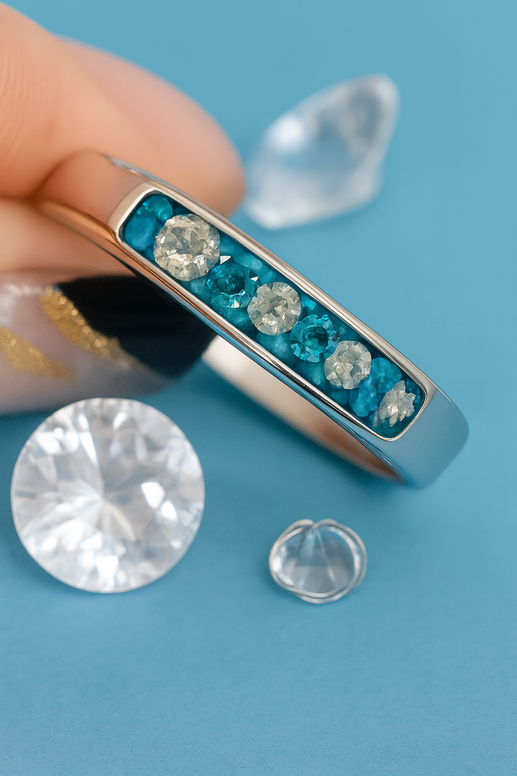 Men’s Channel Ring Ashes / Hair Memorial Gift