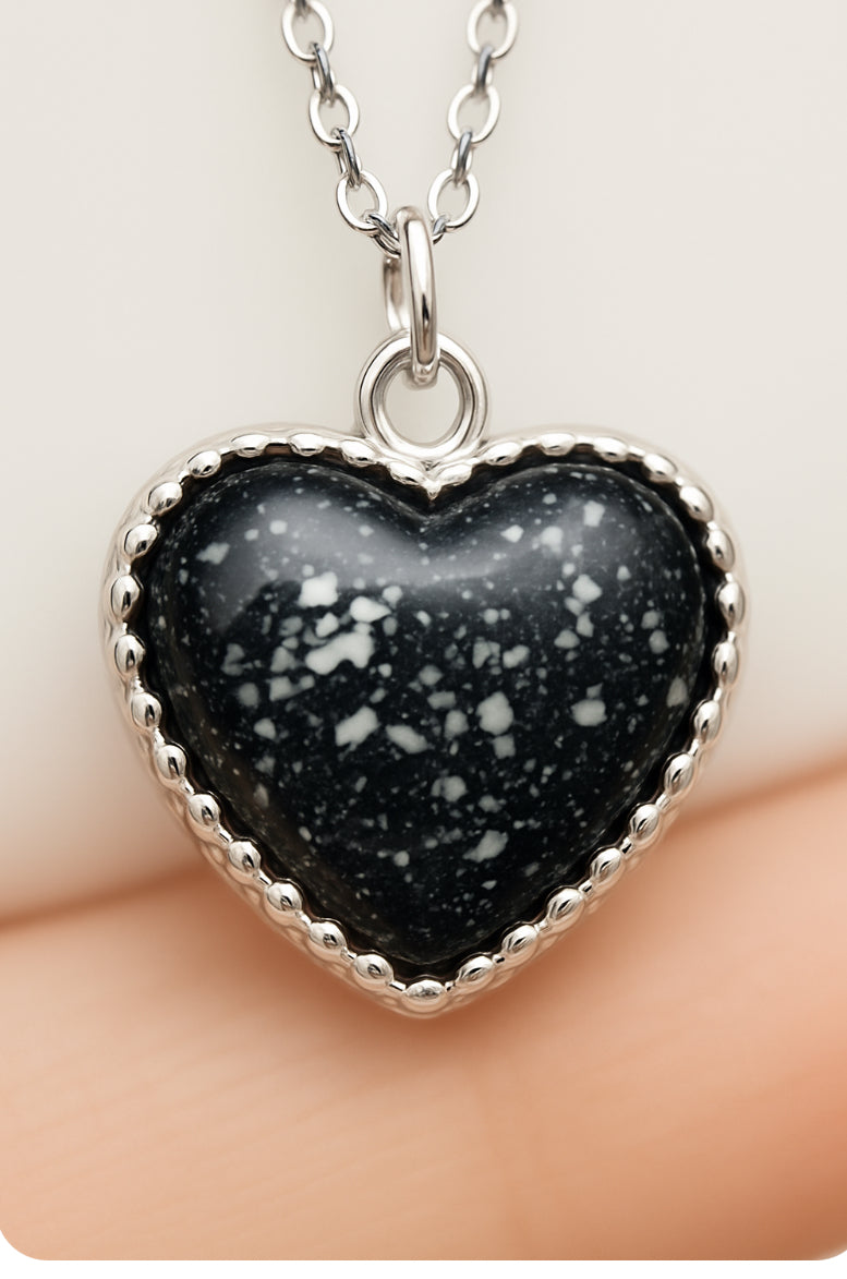 Sterling silver heart ashes hair breastmilk milk memorial keepsake