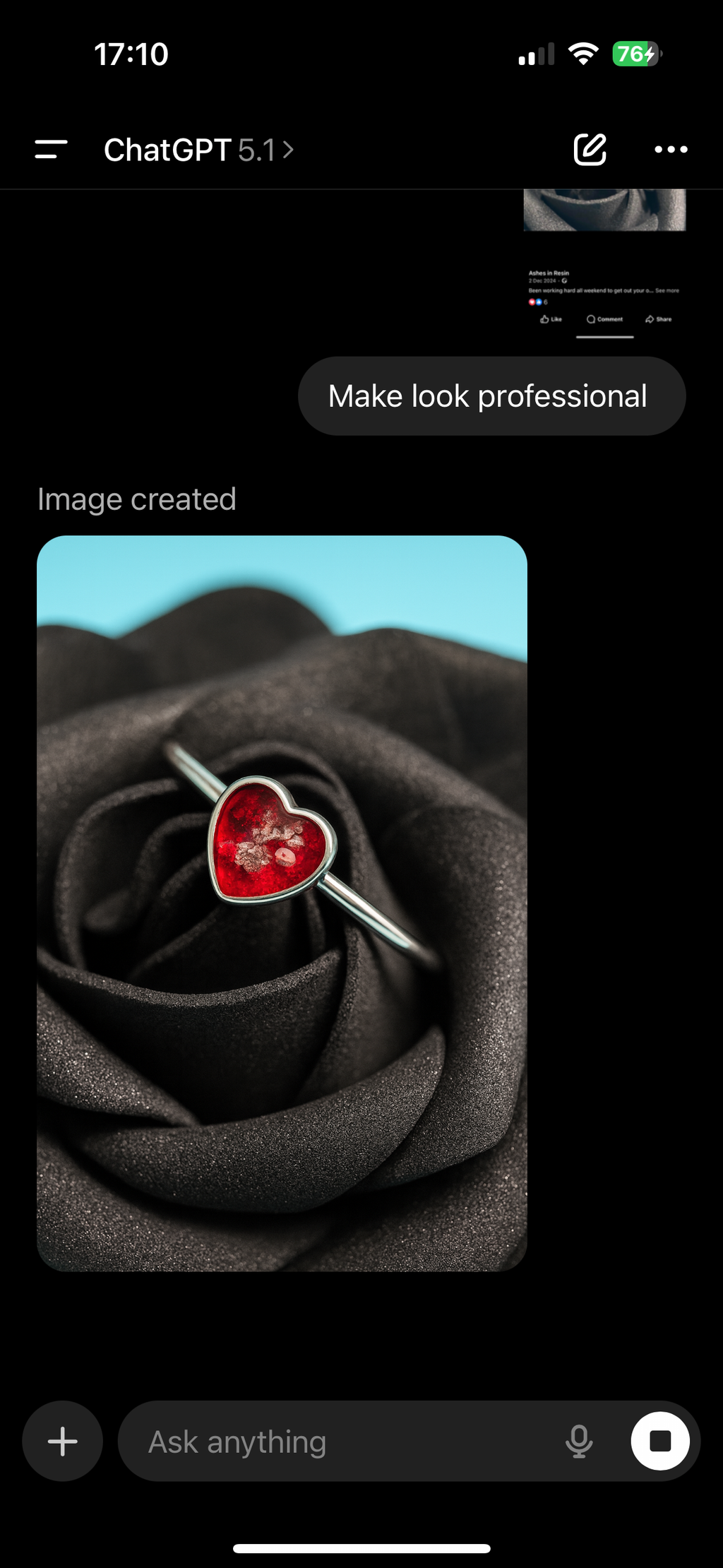 Heart Ashes hair breastmilk stacker Ring – Handmade Memorial Jewellery keepsake gift