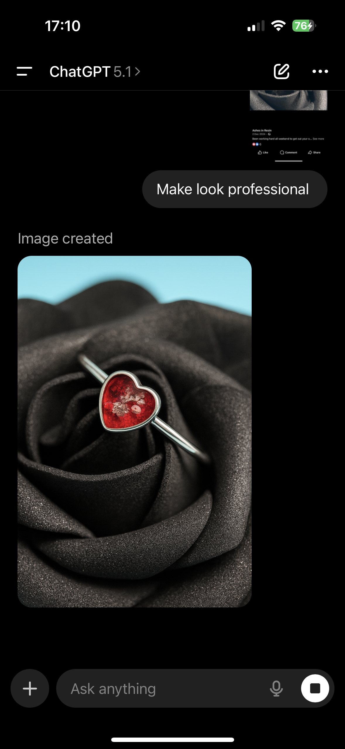 Heart Ashes hair breastmilk stacker Ring – Handmade Memorial Jewellery keepsake gift