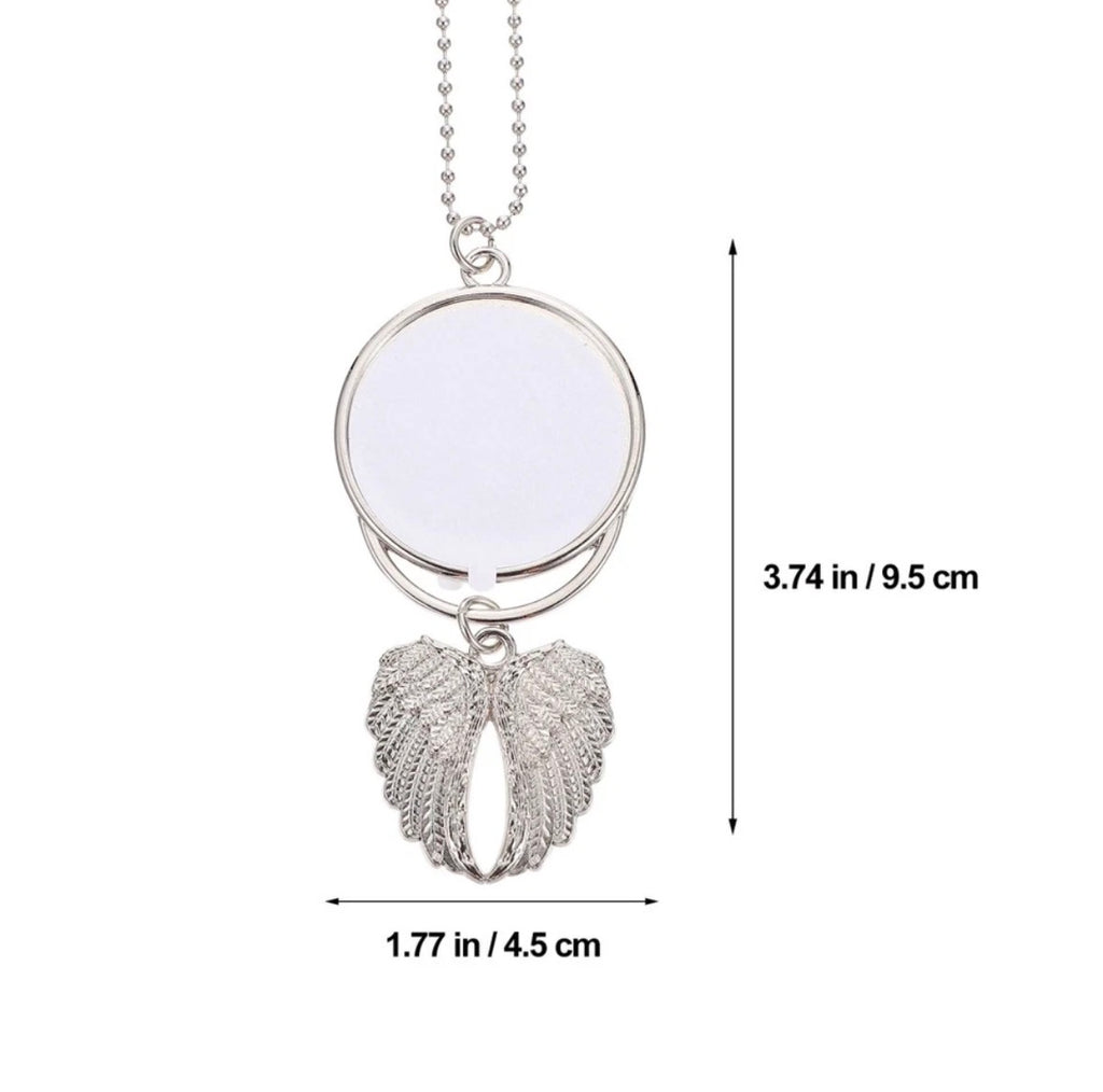 Angel wings hanger car ornament photo personalised keepsake gift