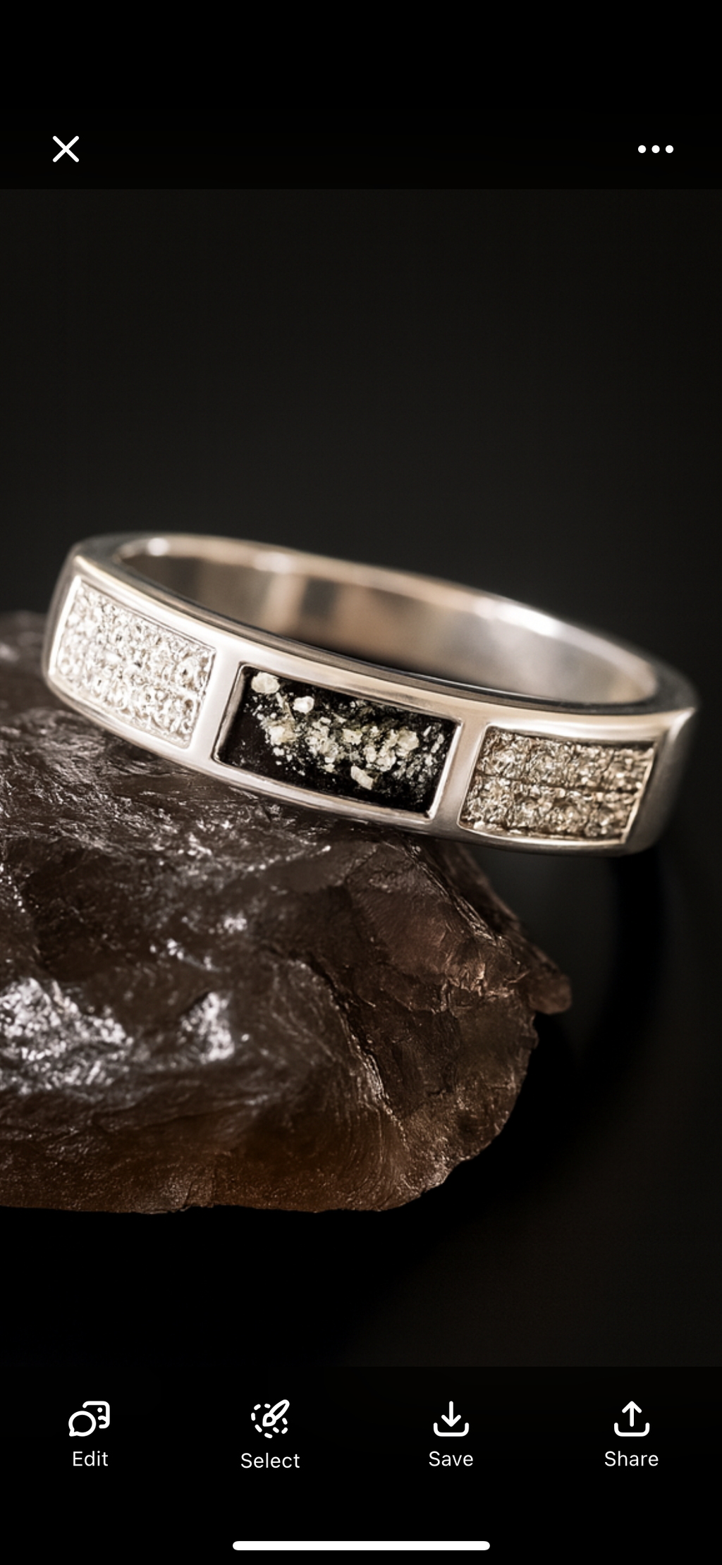 Sterling silver band ring with cz stones memorial keepsakes ashes , hair breastmilk beautiful gift for  your love ones