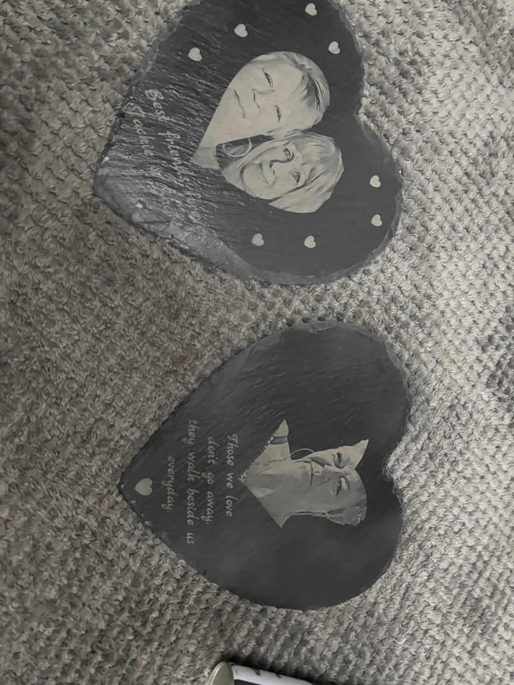 Custom 25cm Laser Engraved Slate Photo and/or Text – Personalized Wedding, Anniversary, Holiday Gift No Design Fee!