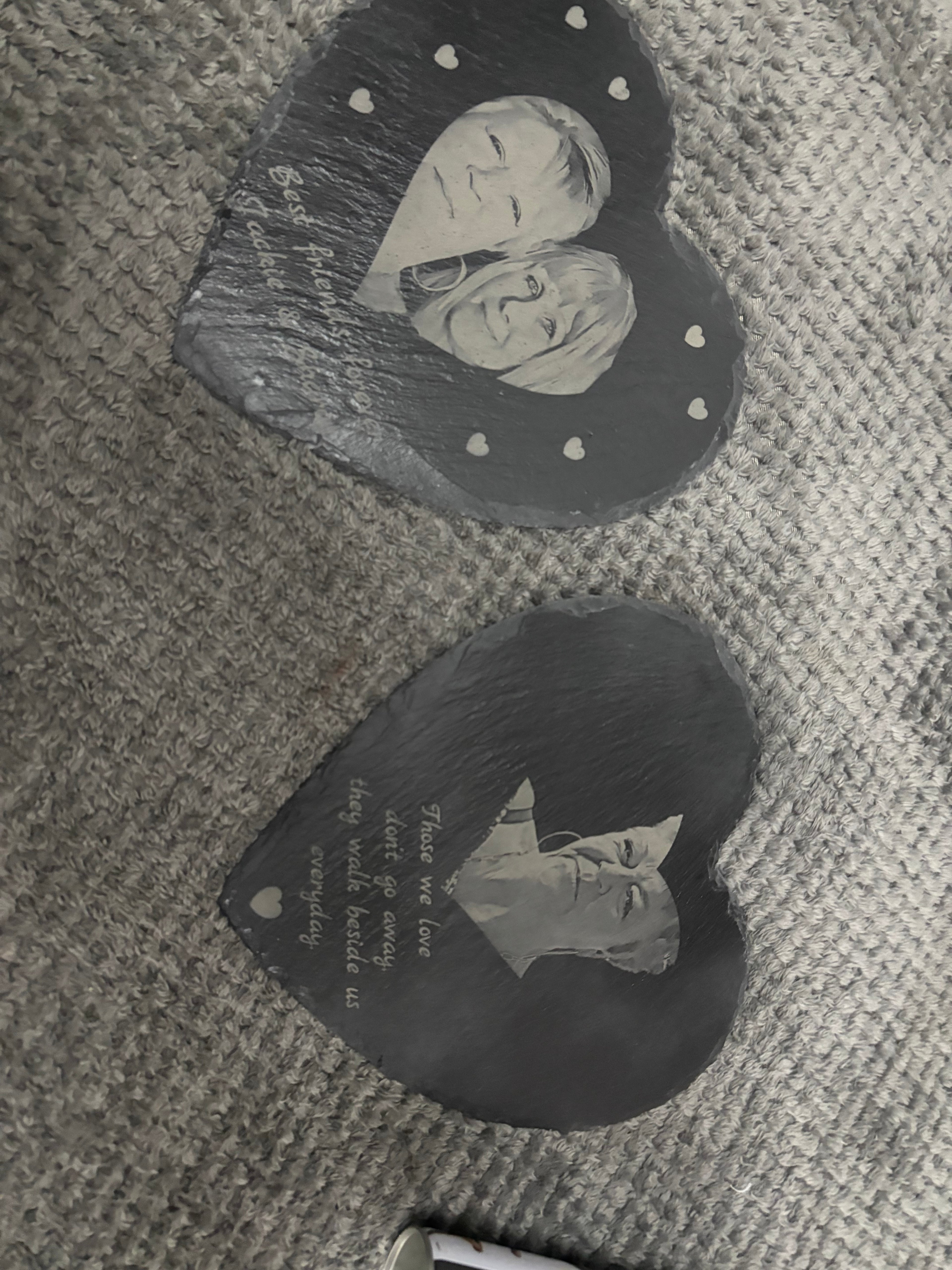 Custom 25cm Laser Engraved Slate Photo and/or Text – Personalized Wedding, Anniversary, Holiday Gift No Design Fee!